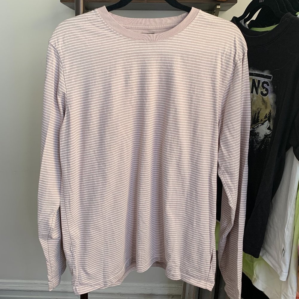 Vans Pink and White Striped Long Sleeve